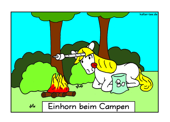 Einhorn beim Campen