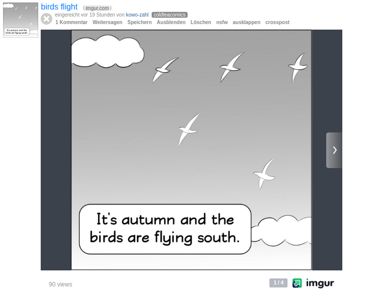 Ansicht eines reddit.com Posts mit Imgurgallerie im alten Desgin.