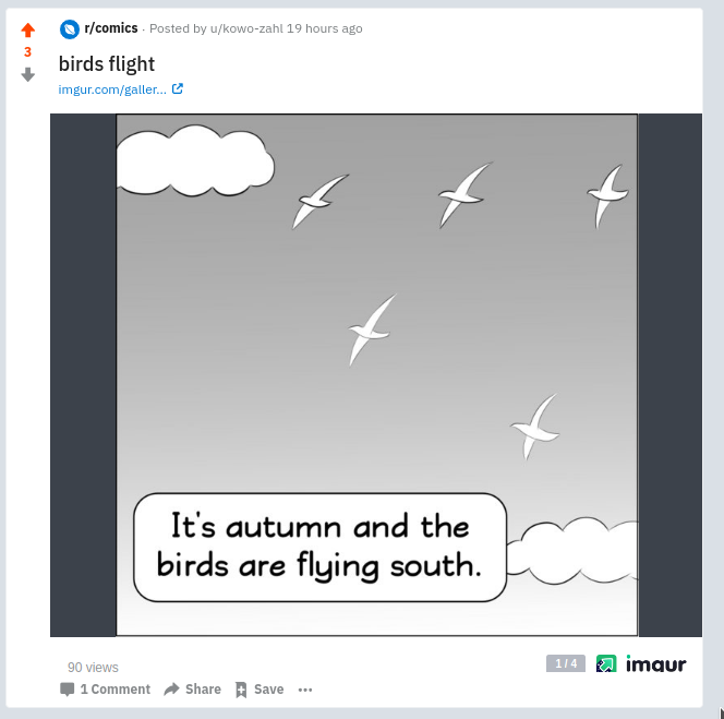 Ansicht eines reddit.com Posts mit Imgurgallerie im neuen Desgin.